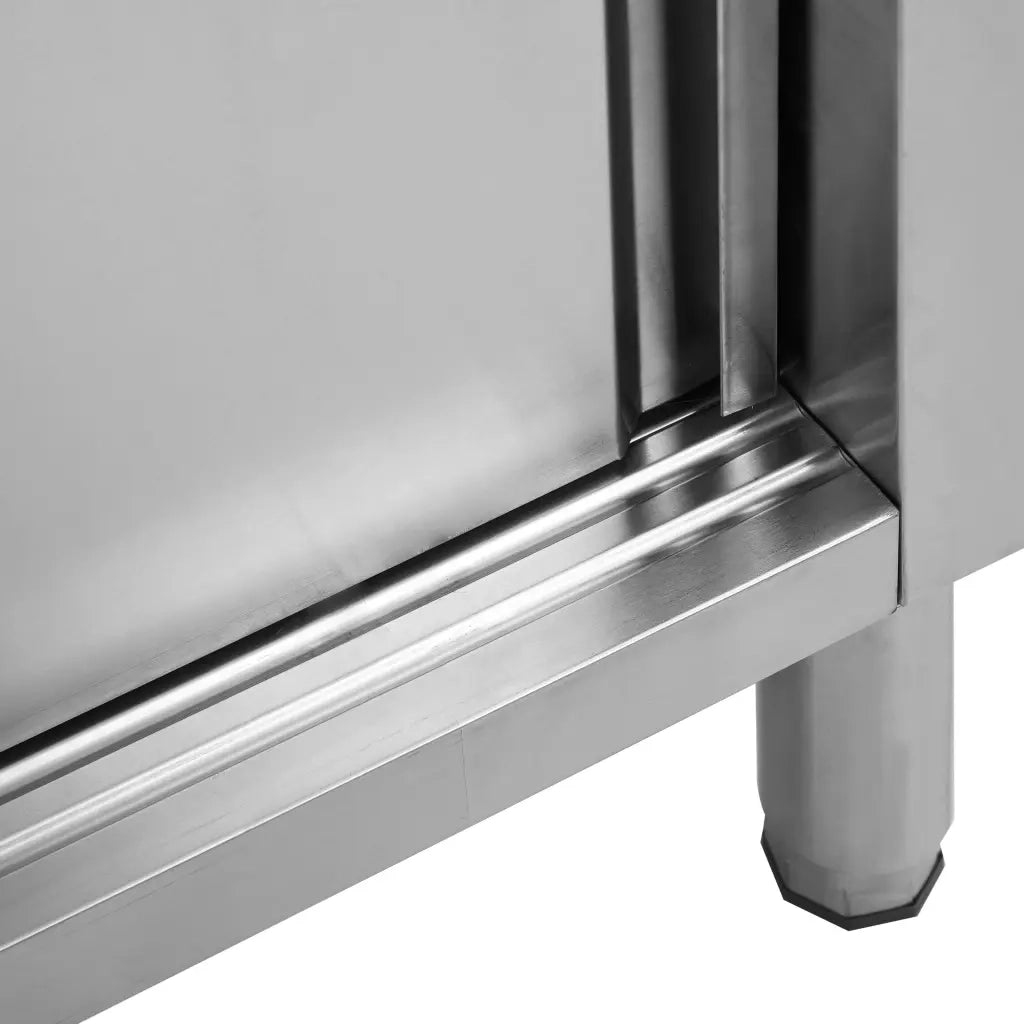 Banco da Lavoro con Ante Scorrevoli 120x50x(95-97)cm in Acciaio 51051