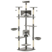 Albero per Gatti e Tiragraffi in Sisal 203 cm Grigio e Bianco CFW7584641
