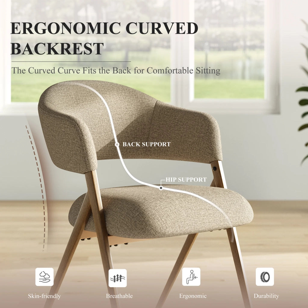 Set di 2 Sedie da Sala da Pranzo – Design Ergonomico e Confortevole, Stile Vintage - marrone