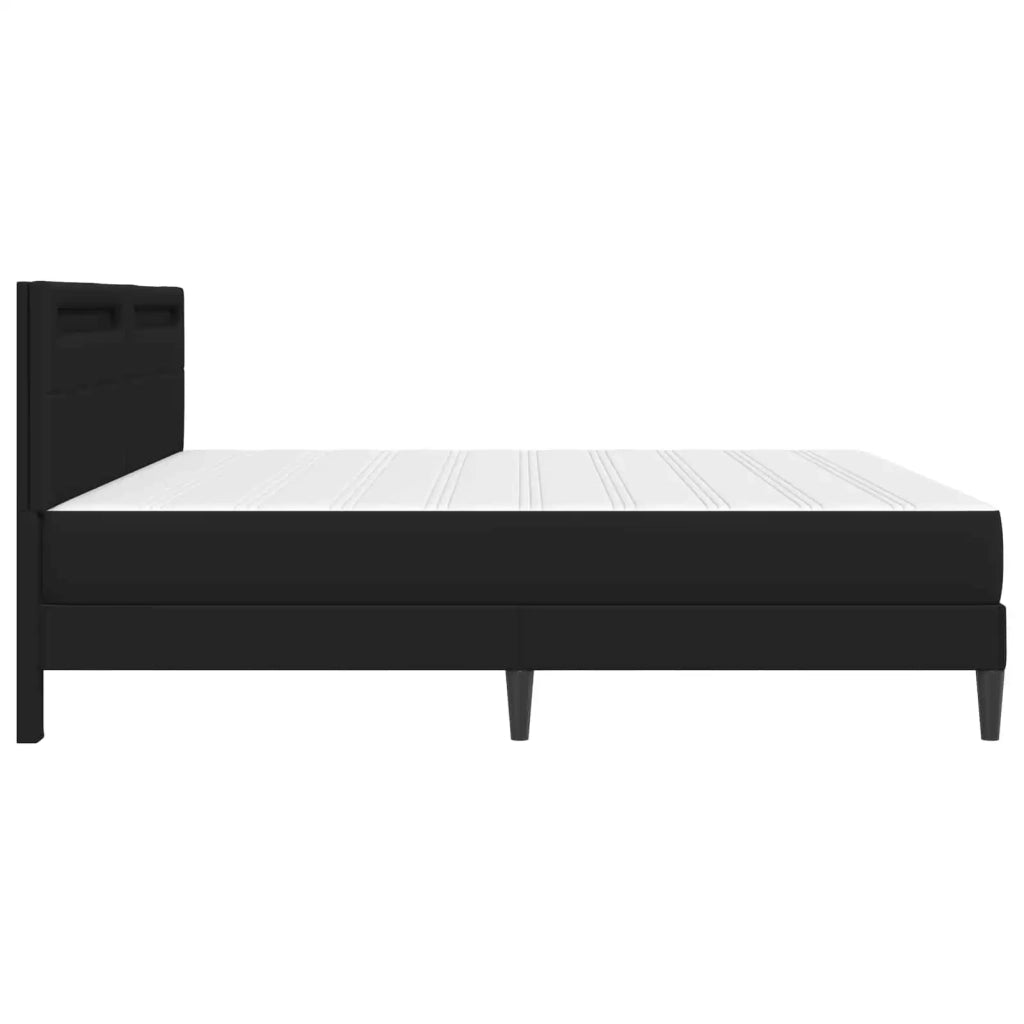 Struttura del letto con testiera Nero 200 x 200 cm Similpelle