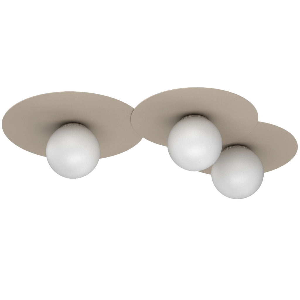 Plafoniera decorativa Flat 3 luci E27 beige bianca Luminex