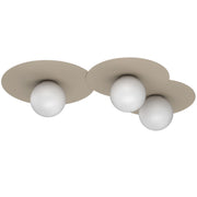 Plafoniera decorativa Flat 3 luci E27 beige bianca Luminex