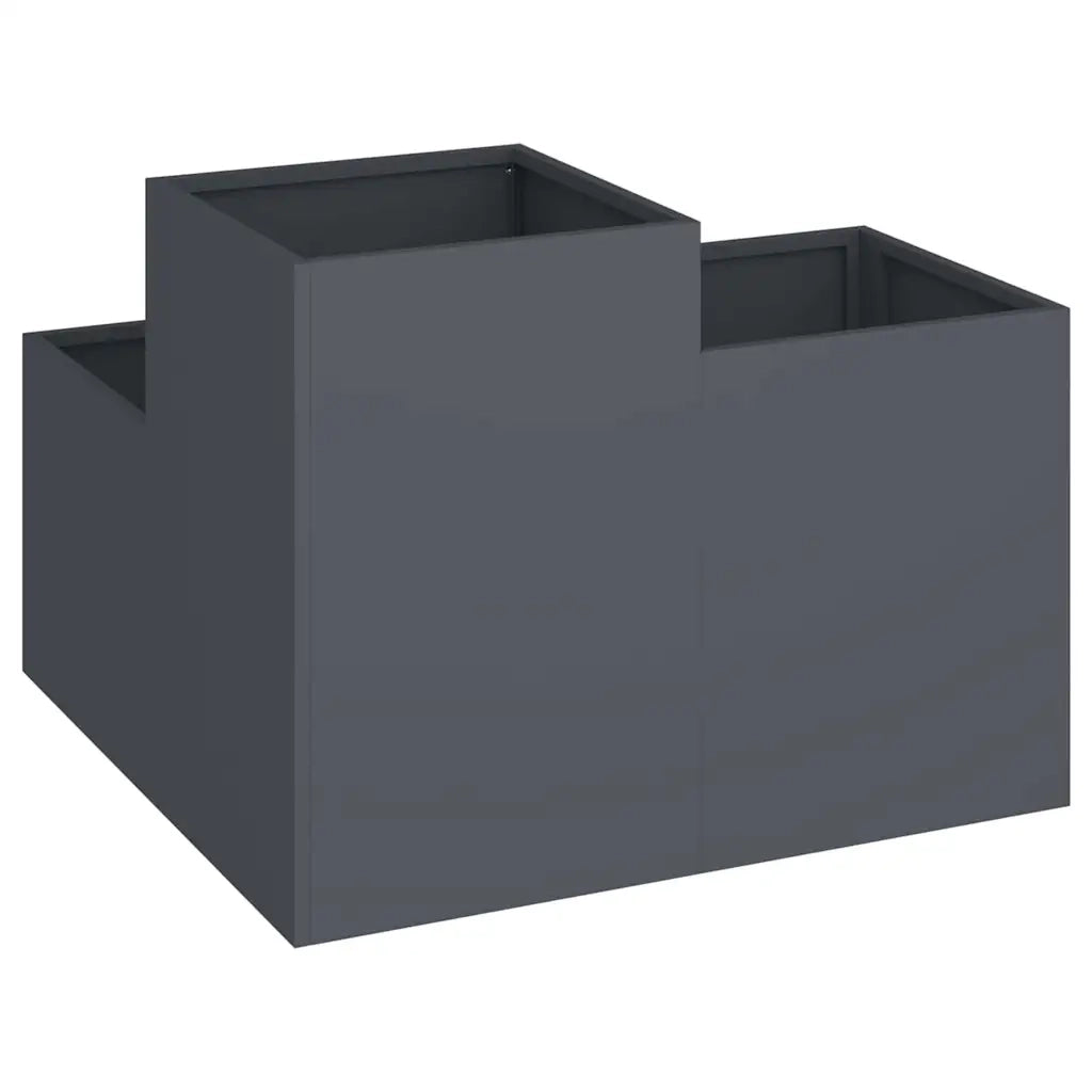 Fioriere | Cassetta per fiori | Vaso da giardino Antracite 100 x 100 x 60 cm Acciaio
