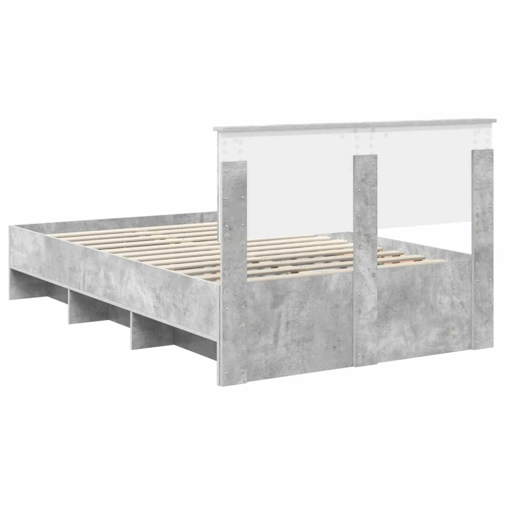 Struttura del letto con testiera Grigio cemento 137 x 203 cm 3408861