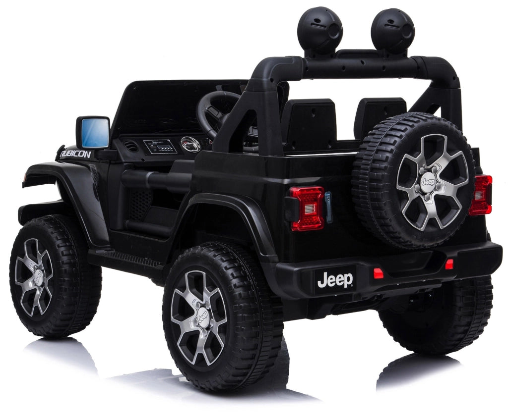 Macchina Elettrica per Bambini 12V 2 Posti con Licenza Jeep Wrangler Rubicon Nera