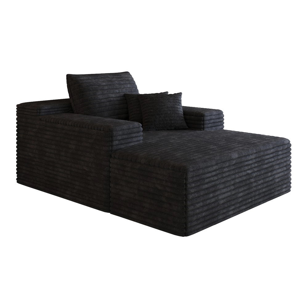 Divano Chaise Longue ¨C Minimal ¨C nero in tessuto imbottito 115x159cm