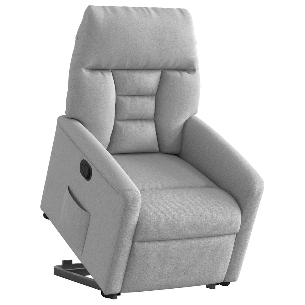 Poltrona Alzapersona Reclinabile Grigio Nuvola in Tessuto 3303041