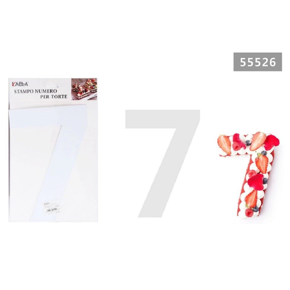 Trade Shop - Stampo Torte Dolci A Forma Di Numero 7 10 Pollici Strumento Taglio Stencil 55526 -