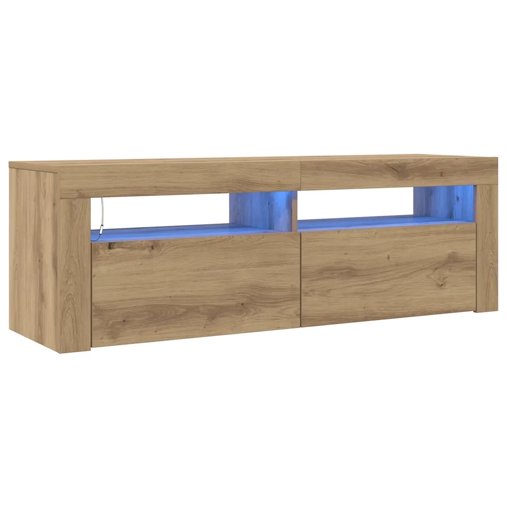 Mobile Porta TV con LED Artigianale 120x35x40 cm Multistrato