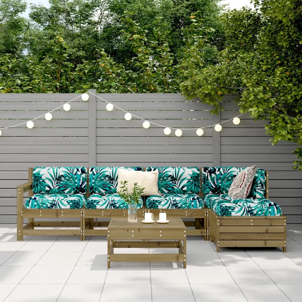 Set Divani da Giardino 6 pz in Legno Impregnato di Pinocod mxl 92810