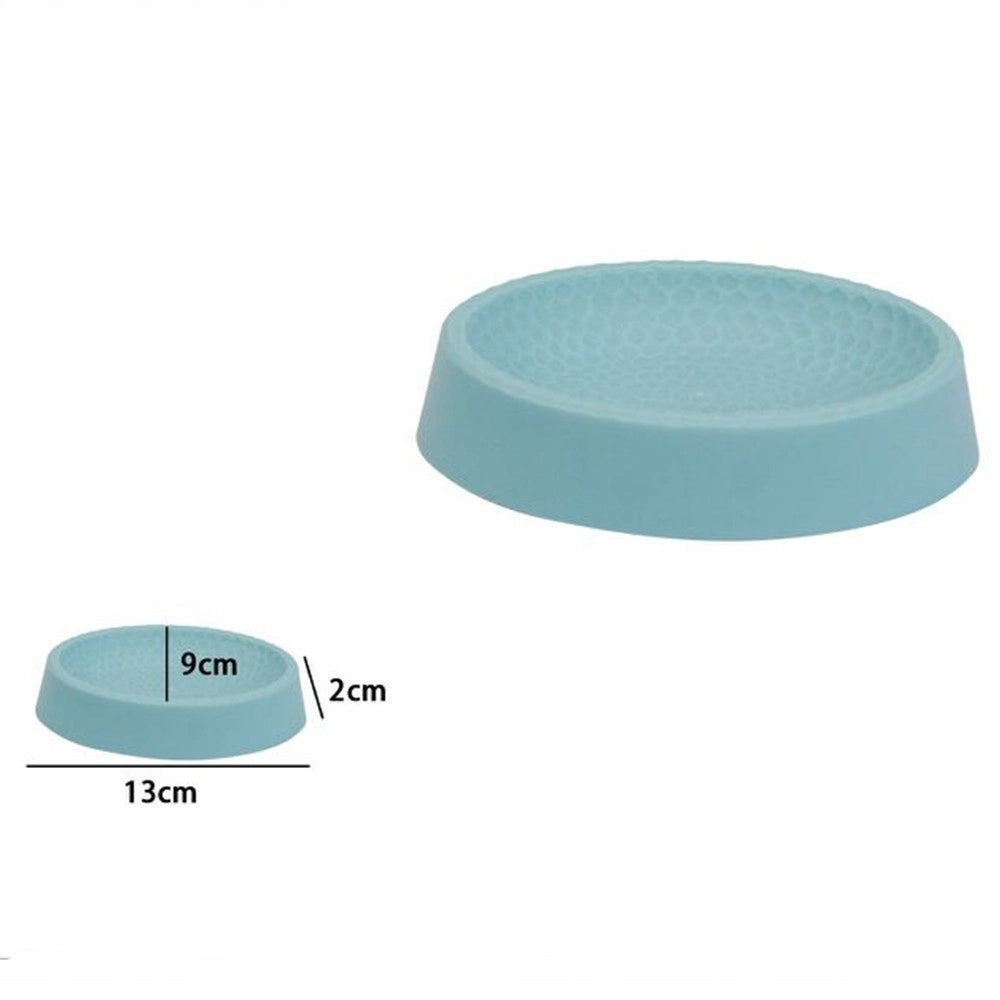 Trade Shop - Piattino Per Sapone Azzurro Lavorato Portasaponetta Moderno Accessori Bagno 79796 -