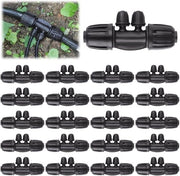 Impianto di irrigazione a gocce da 20 pezzi, 1/2 pollice a 1/4 pollice, con connettore a spina spinosa bloccabile per 12/16 mm a 4/7 mm connettore a femmina - 6 vie connettori a spina spinosa per irrigazione.