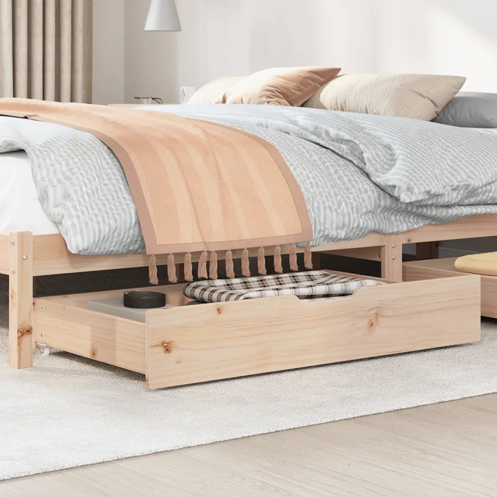 Cassettoni da Letto con Ruote 2 pz 95x55x17 cm in Legno di Pino