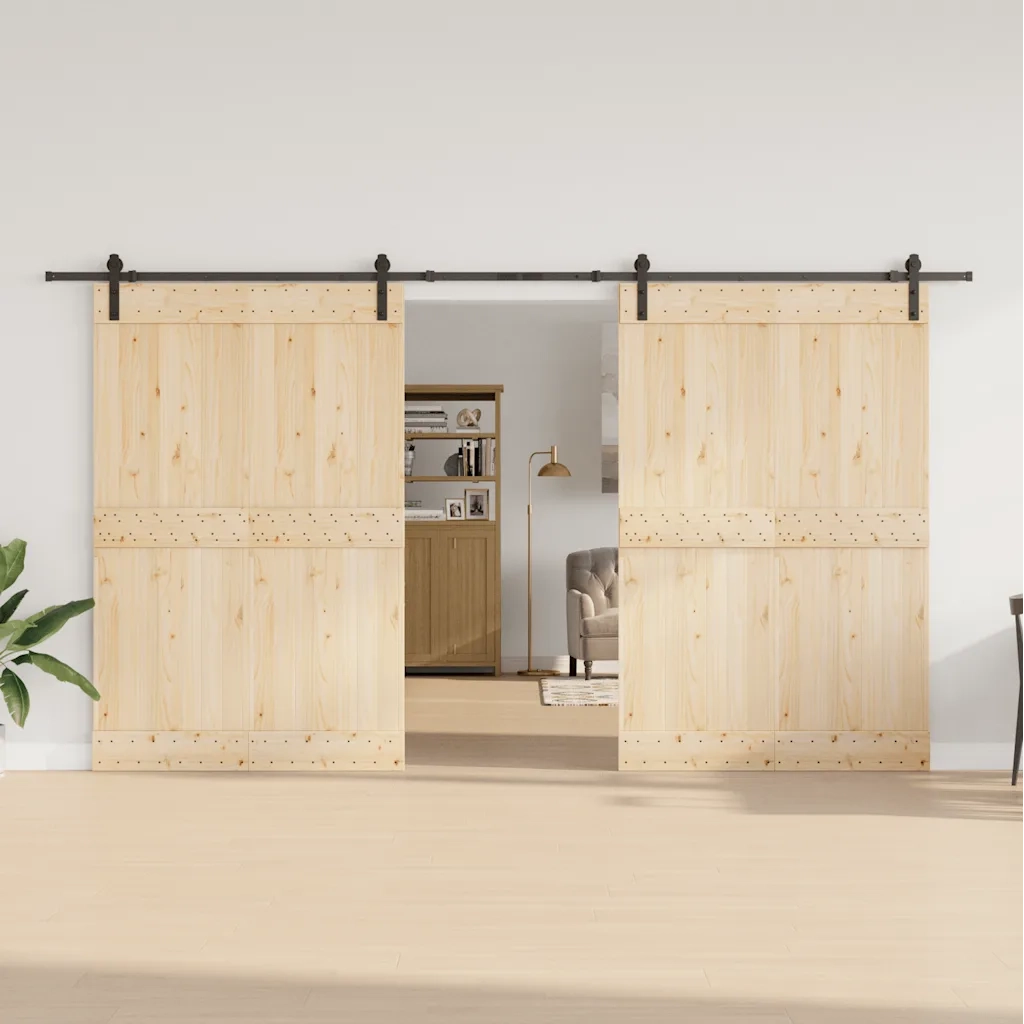 Kit di Binari per Porte Scorrevoli 400 cm Acciaio Nero CFW2739369