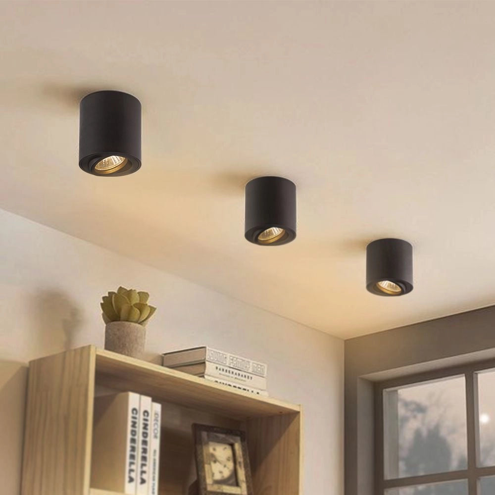 Faretto da soffitto tubo nero orientabile 1xGU10 Videx