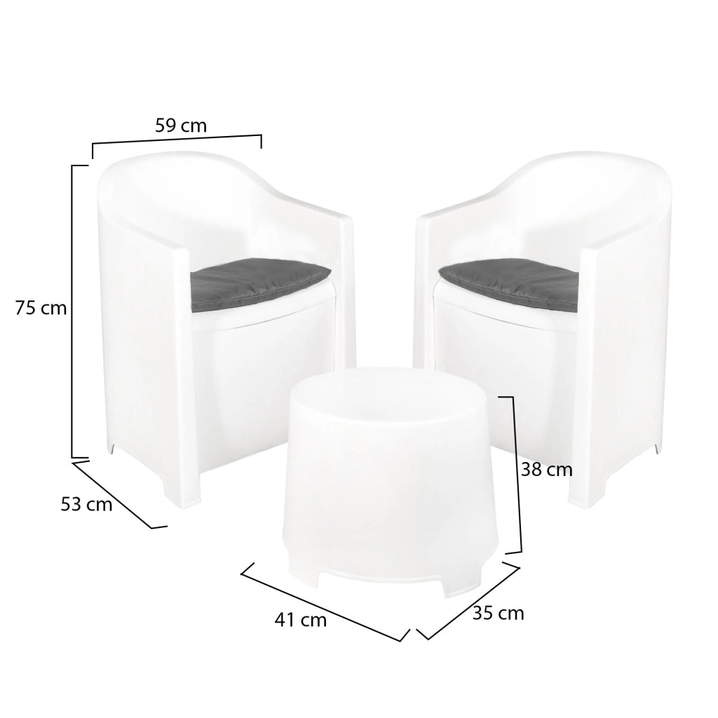 Salottino Outdoor Artax, set Salotto da Esterno 2 Posti Made in Italy, Bianco