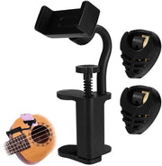 Supporto per telefoni cellulari girevole con braccio 360° rotativo - Supporto per chitarra - Set completo - Nero - Supporto per telefoni cellulari - Materiale Nylon/Kunststoff