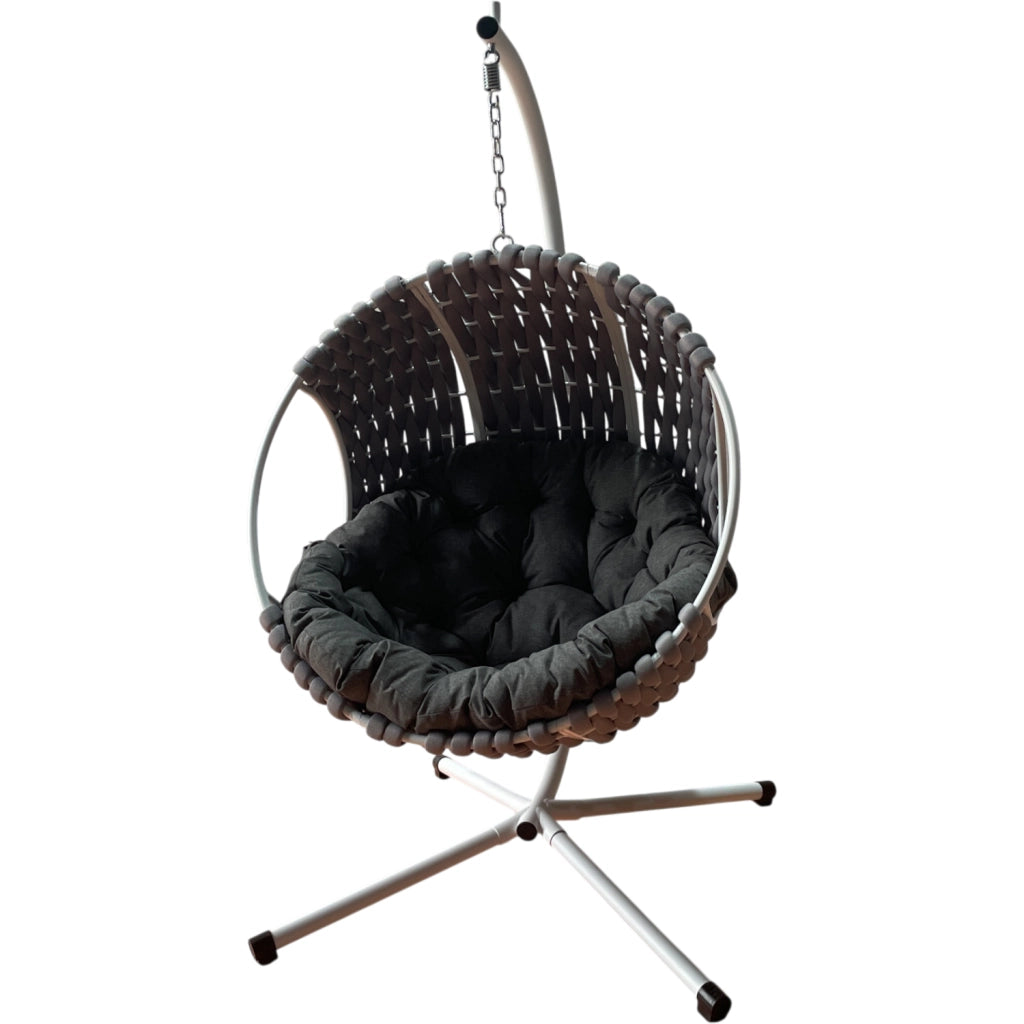 Poltrona Sospesa ITACA da Giardino con Cuscino Impermeabile, Struttura in Acciaio Zincato e Design Moderno Outdoor