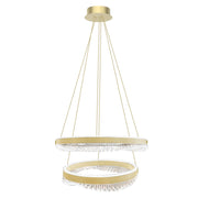 Lampada sospensione LED oro 2 anelli Ø60/40 Preciosa Milagro