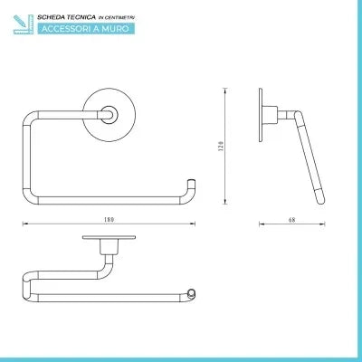 Set accessori a muro 5 pezzi in acciaio cromato e viti incluse  Idea