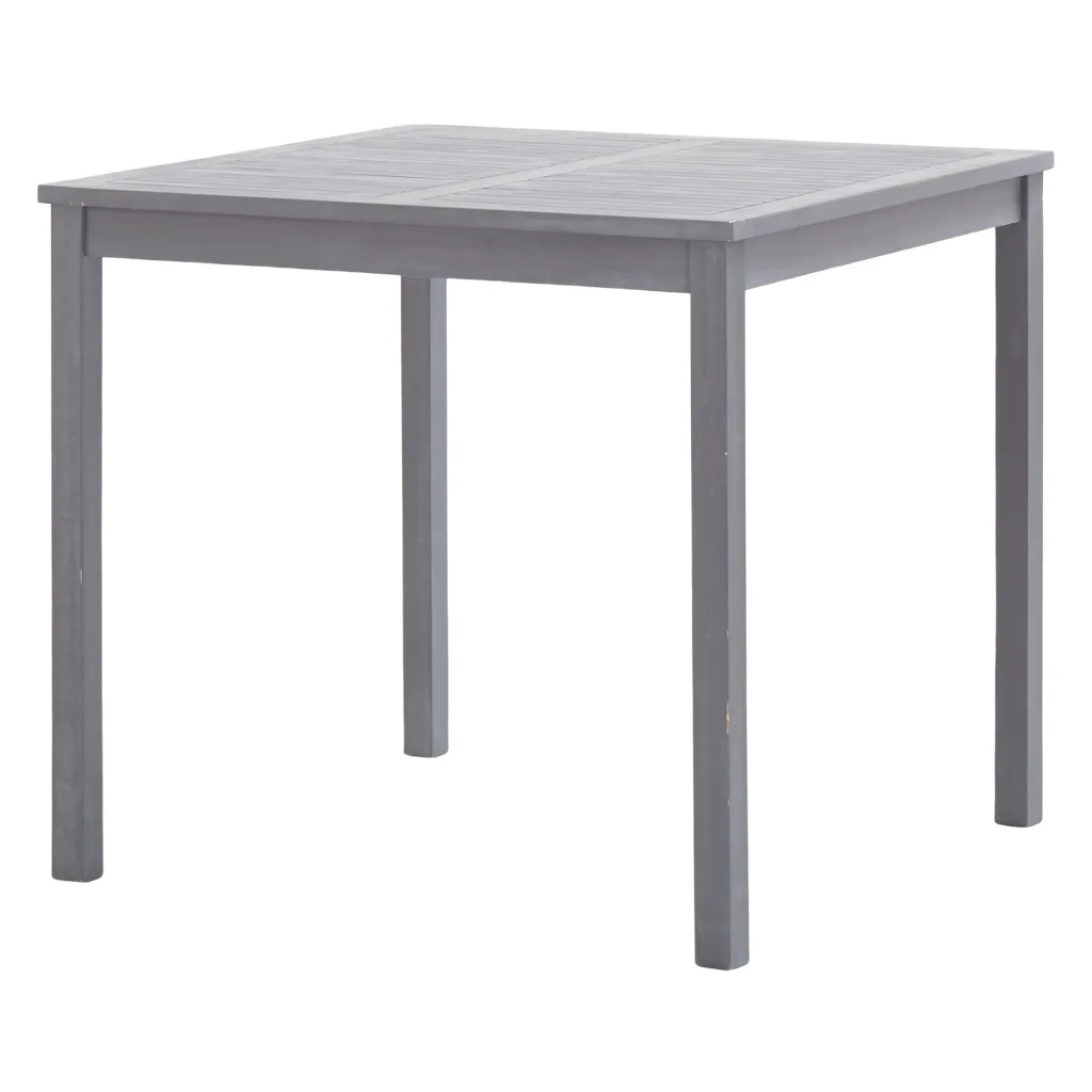 Tavolo da Giardino Grigio 80x80x74 cm Legno Massello di Acacia 46324