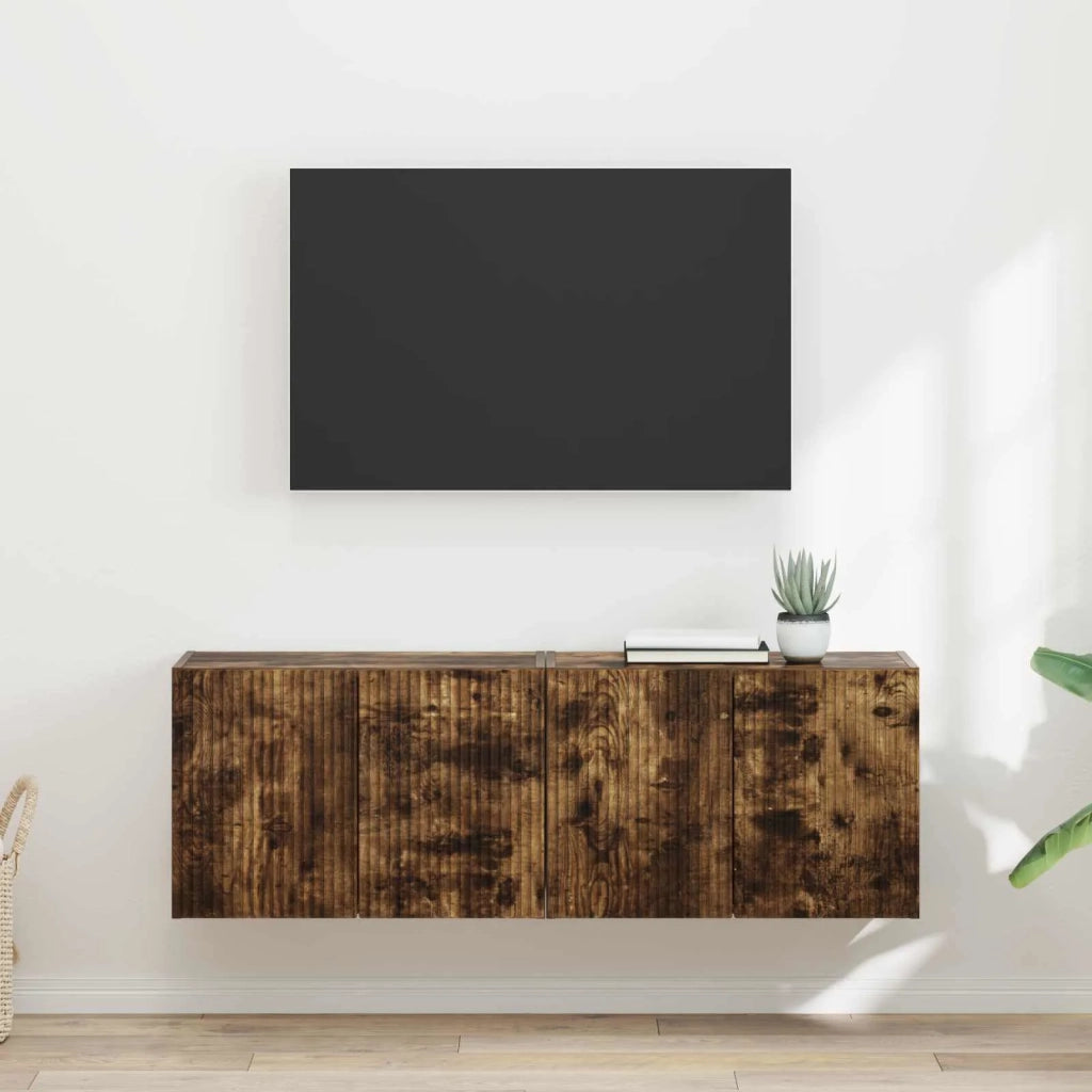 Mobile TV da parete 2 pcs Rovere fumé 59,5 x 31 x 40 cm 892340