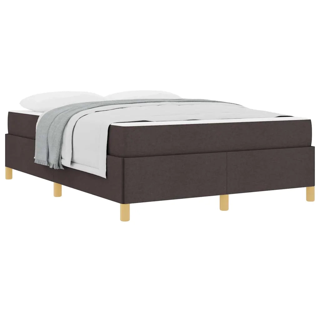 vidaXL Letto a molle Marrone scuro e Bianco 160 x 200 cm Tessuto