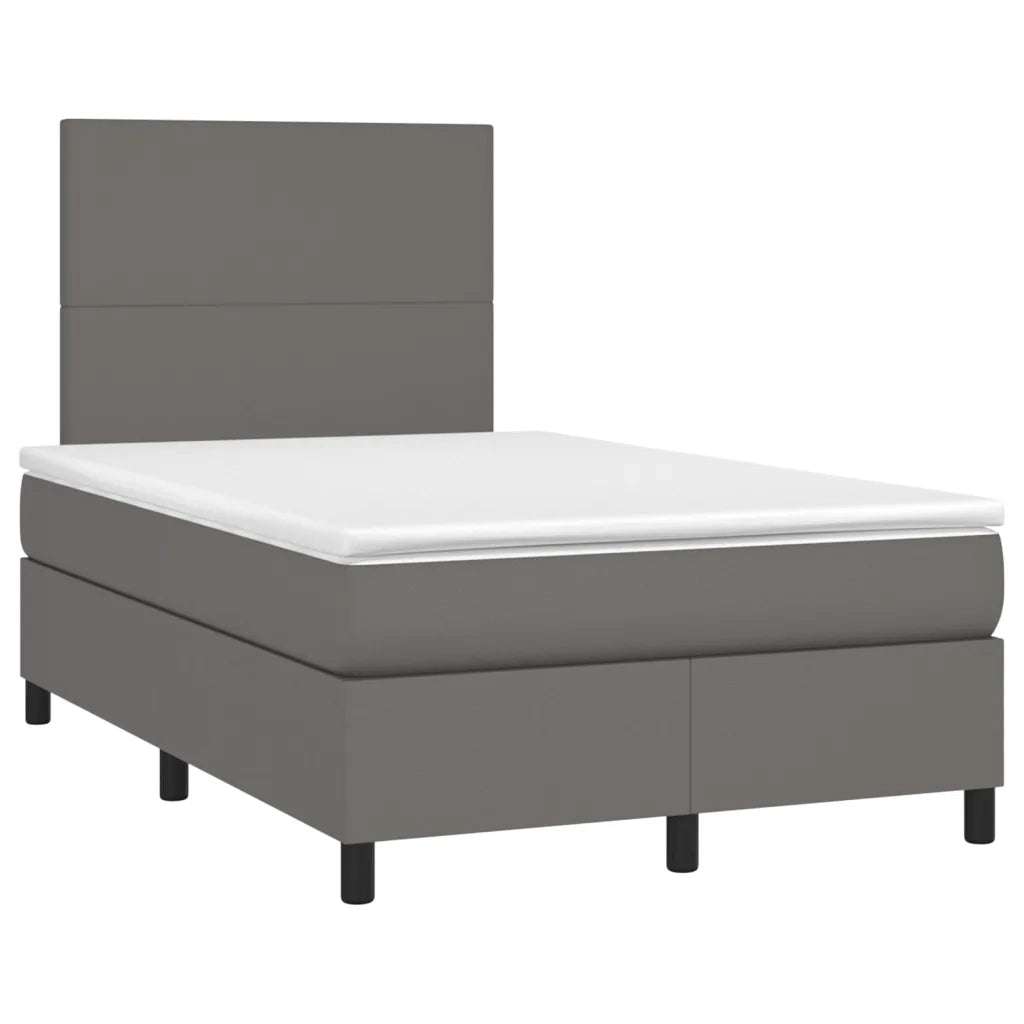 Giroletto Molle con Materasso e LED Grigio 120x200cm Similpelle 3135817