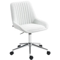Mobiletto da ufficio su ruote in legno con 5 cassetti, maniglie incassate, 50 x 40 x 74,5 cm, bianco