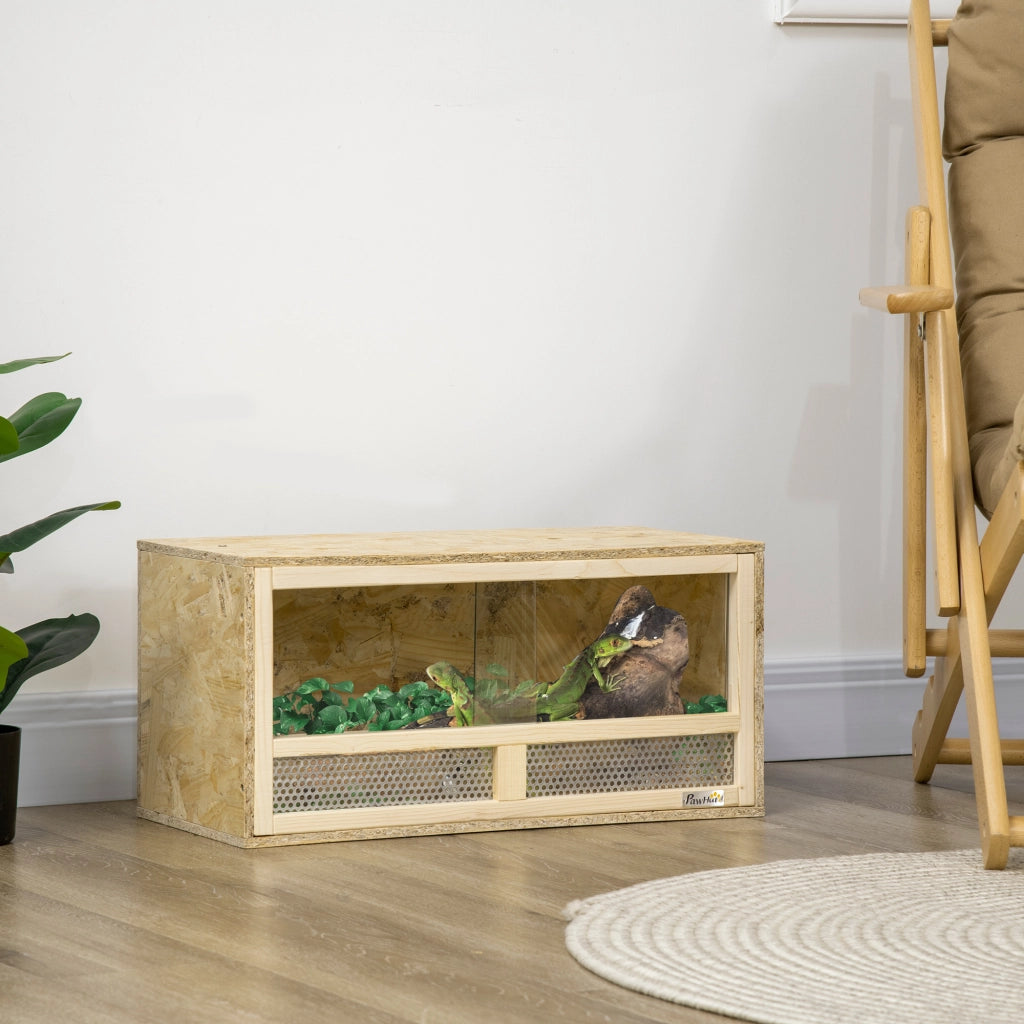 Terrario per Rettili in Legno con Vetro Scorrevoli ¨C Minimal ¨C 60x29.5x29.5 cm