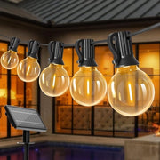 Fili di illuminazione alimentati da energia solare per esterni - 15M/25+2 LED IP45 impermeabile - 4 modalità per giardino, alberi, terrazza - Bianco caldo - Adatto per Natale, matrimoni, feste