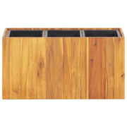 Letto Rialzato da Giardino con 3 Vasi in Legno Massello d'Acacia 46572