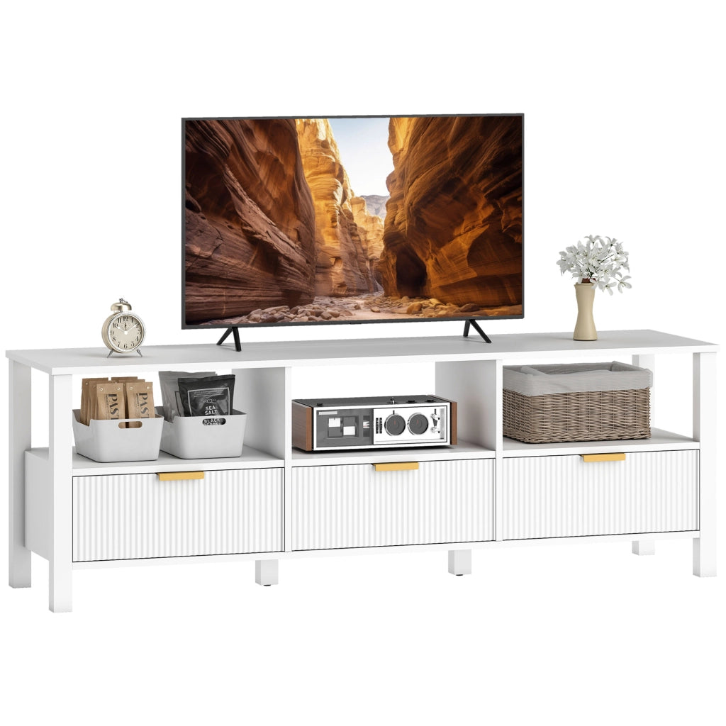 Mobile TV con cassetti e ripiani ¨C zephmum ¨C bianco 152x39.5x50 cm