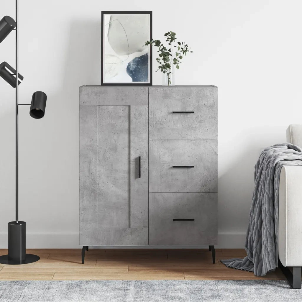 Credenza | Madia | Buffet da pranzo | Armadio da pranzo Grigio Cemento 69,5x34x90 cm in Legno Multistrato