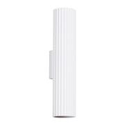 Applique moderna tubo bianco rigato 30cm su-giù 2xGU10