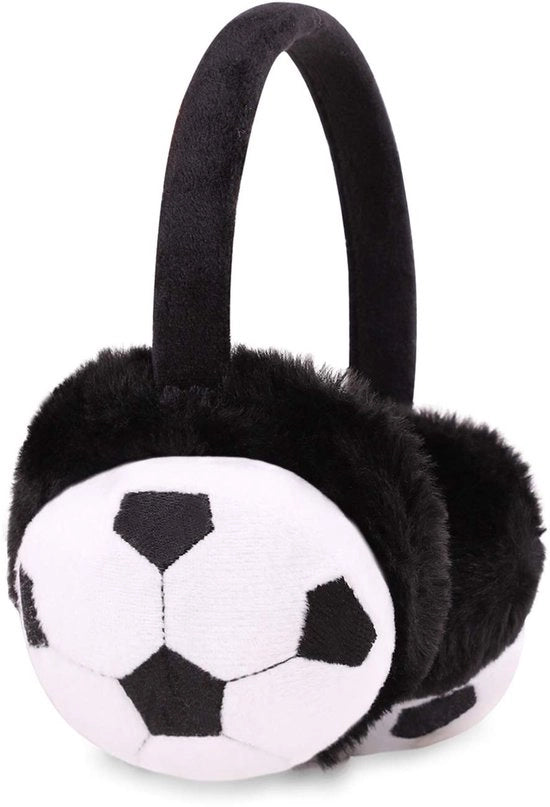 Orecchini da calore adattabili - Piumini per orecchie - Modello a tema calcio - Protezione dal freddo - Accessorio da esterno