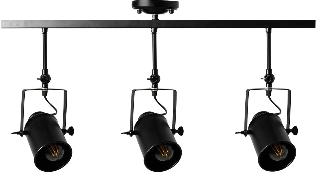 Riflettore Lampada Mobile Spot Da Soffitto Triplo Nero E27 APP487-3C