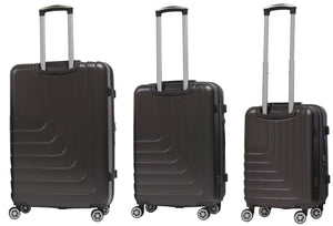 Set 3 Valigie Trolley Rigide in ABS 4 Ruote TSA Ravizzoni Titanio Grigie