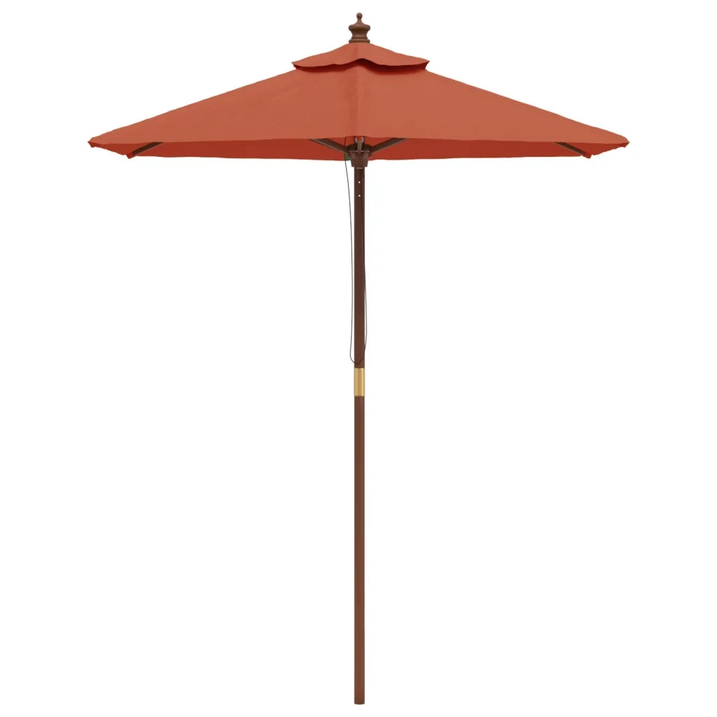 Ombrellone da Giardino con Palo in Legno Terracotta 196x231 cm 363164