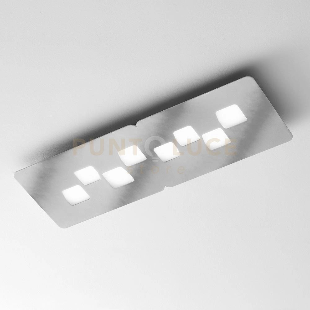 BILBAO P/G - ACCIAIO PLAFONIERA ACCIAIO  8 LUCI ATTACCO GX53 80CM