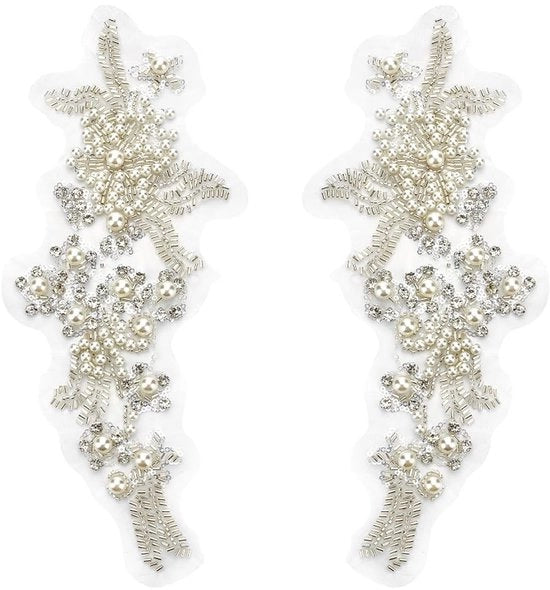 Accessori per Cintura - Organza - Applicazione per Cintura - Dimensioni: 13,4x31,5 cm - 1 Paio