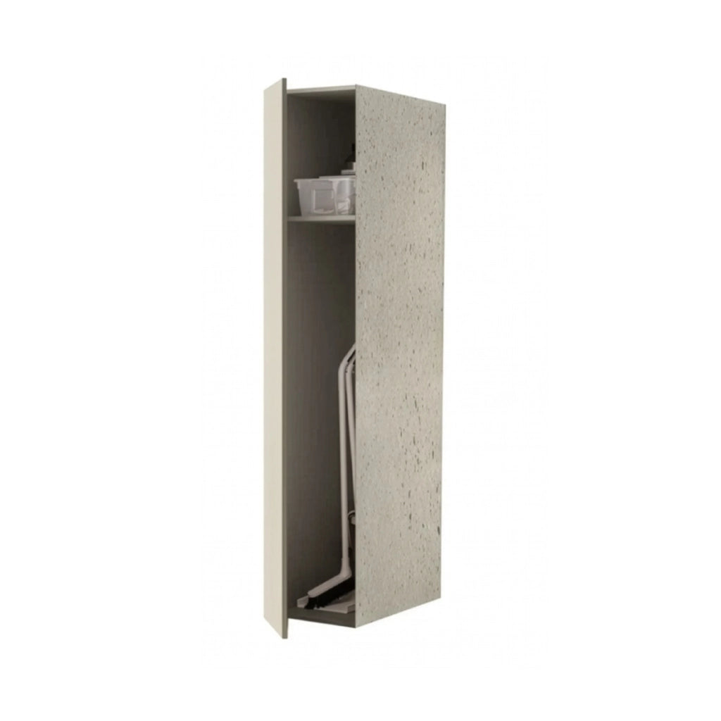 COLONNA PORTA SCOPE PER LAVANDERIA SAVINI CON RIPIANO INTERNO E ANTA VERTICALE CON APERTURA PUSH AND - COLONNA - L.40CM H.182CM P.65CM- TORTORA/PIETRA  FIG. 1  - SAV