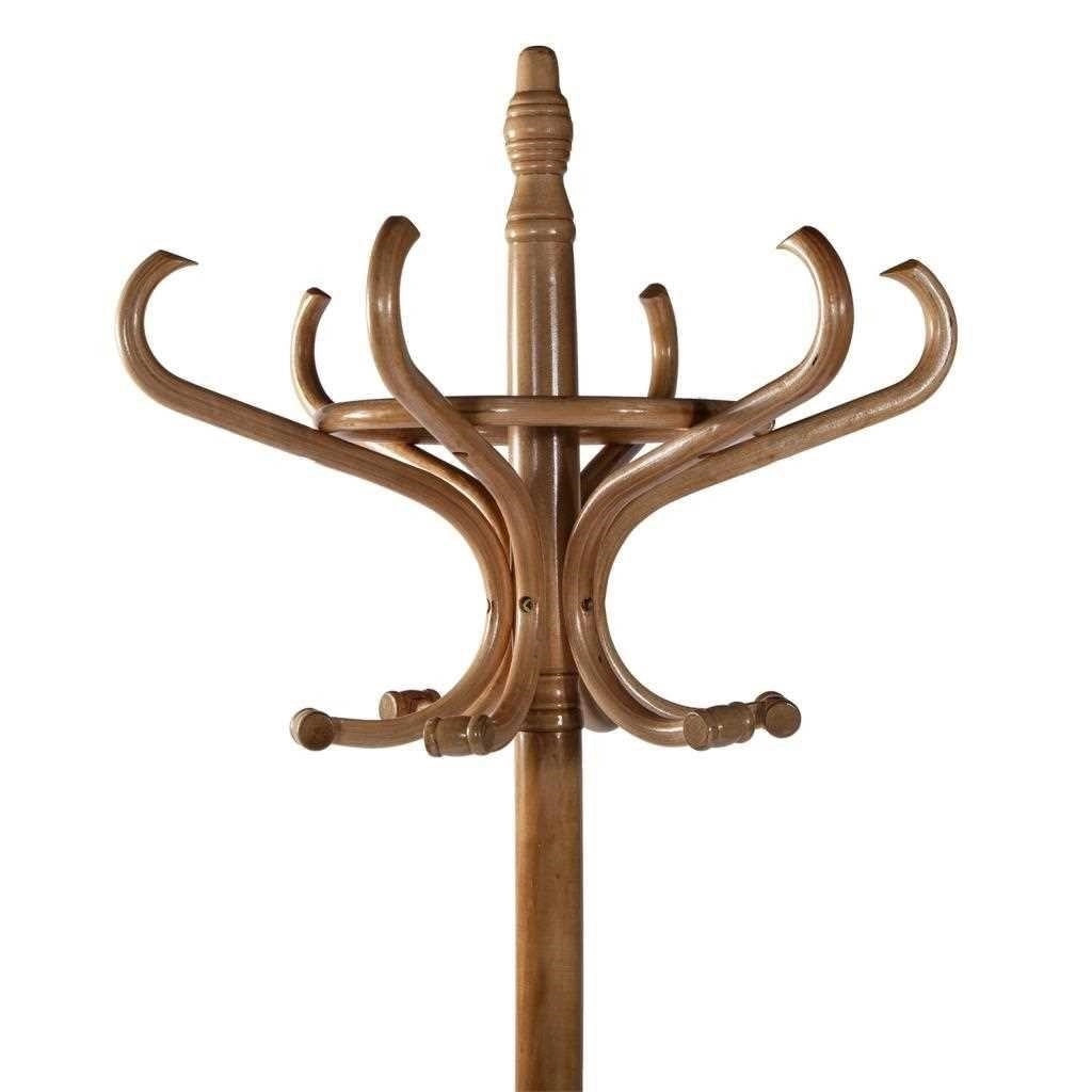 Perchero de pie de madera natural claro 53x39x187hcm
