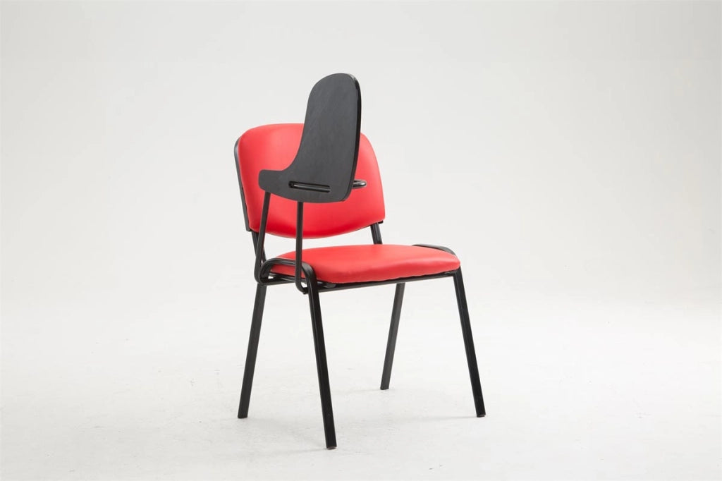 Sedia Ken in similpelle con tavolino ribaltabile rosso