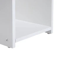 Scrivania Salvaspazio da Casa e Ufficio, Moderna Scrivania per Computer, Porta PC, Ripiano per CPU e Mensola per Tastiera Estraibile in Legno, 80x45x75cm, Bianco