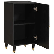 Credenza | Madia | Buffet da pranzo | Armadio da pranzo con porta Nero 40 x 33 x 75 cm Legno di mango massello