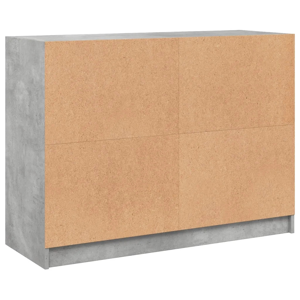 Credenza-Buffet-Armadio da cucina Grigio Cemento 102x37x75,5 cm in Legno Multistrato