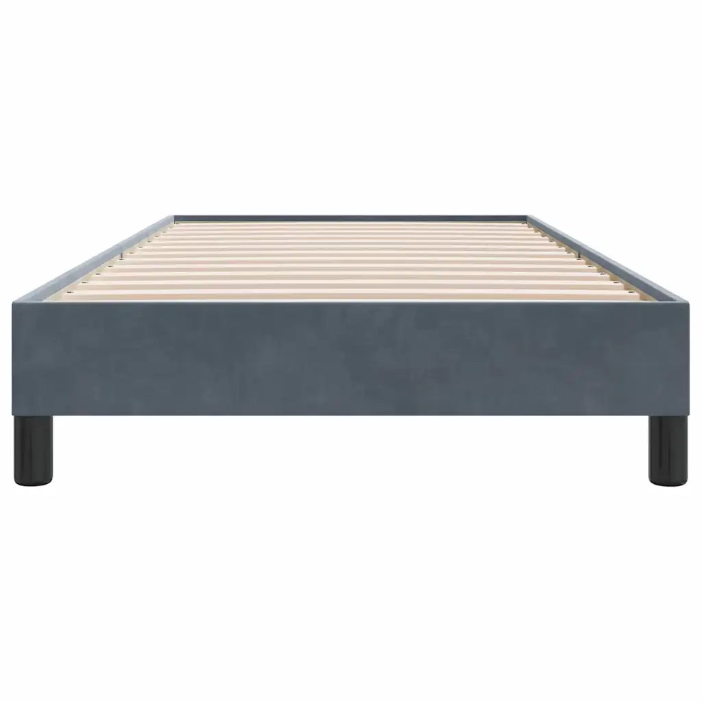 Giroletto a Molle senza Materasso Grigio Scuro 80x210cm Velluto