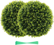 Set di 2 palline di cedro artificiale, piante sferiche finte, 55 cm, arbusti rotondi, verde, resistenti al sole, palline decorative per giardino, cortile, matrimonio e festa
