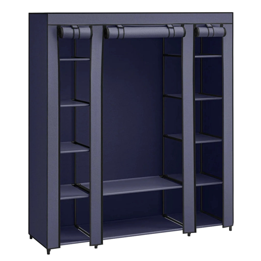 Armadio/guardaroba XXL in tessuto non tessuto 175 x 150 x 45 cm blu 12_0004013